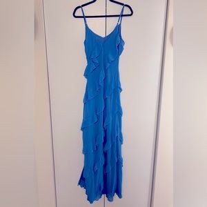 Elegant Blue Ruffle Dress